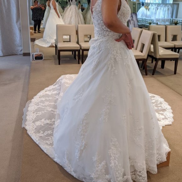 👰🏽Demetrios Princess Ballgown w/ Cathedral Train - Picture 5 of 16